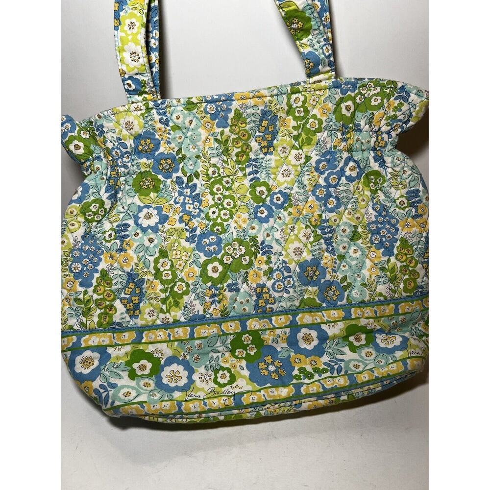 VERA BRADLEY Green Yellow Blue Petals Quilted Floral Tote Shoulder Bag Purse - Picture 6 of 11